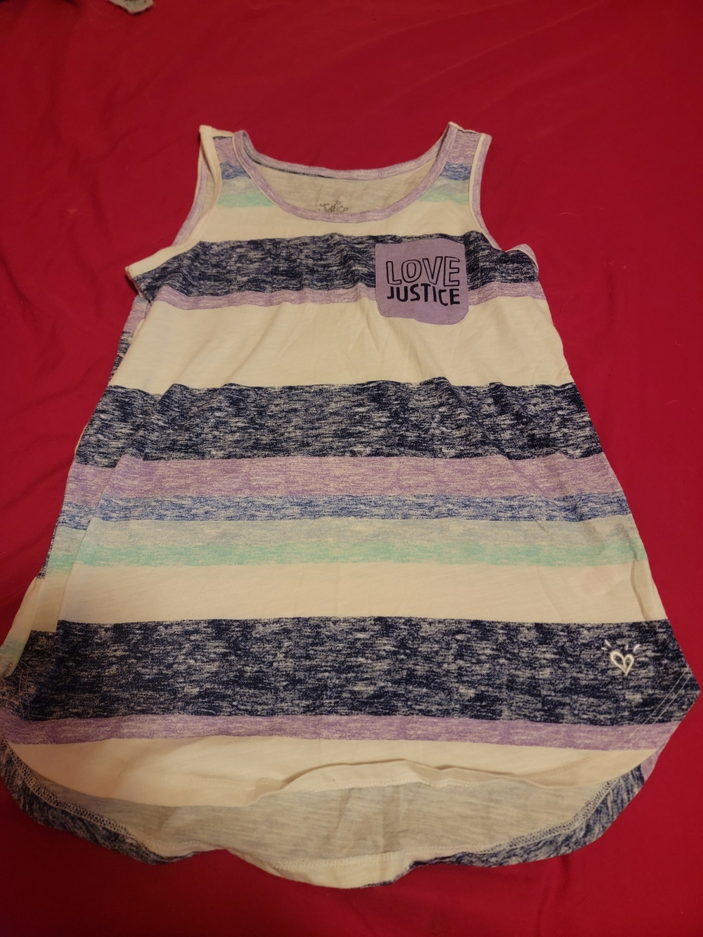 Justice Striped Tank Top in Navy, Lavender & Mint
